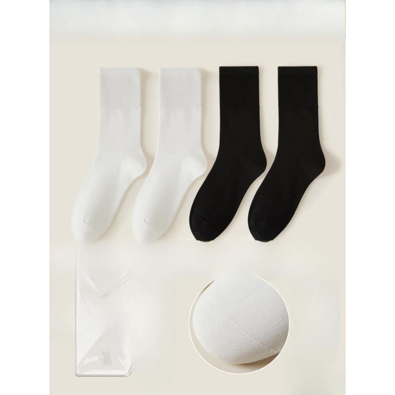 4 Paar Damen Sommer Dünne Baitar Einfarbig Nahtlos Anti-Pilling Atmungsaktiv Schweißabsorbierend Monats-Socken aus Baumwolle