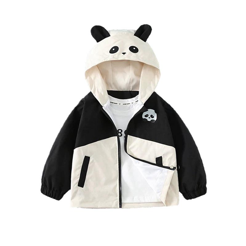 

1-7 Years Kids Pandas Style Hooded Coat Zipper Closure Jacket 110