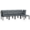 VidaXL Salon de Jardin 5 pcs, Ensemble de Meubles de Terrasse, Mobilier d'Extérieur, Chaise de Patio, Moderne, Noir et Gris 3187749