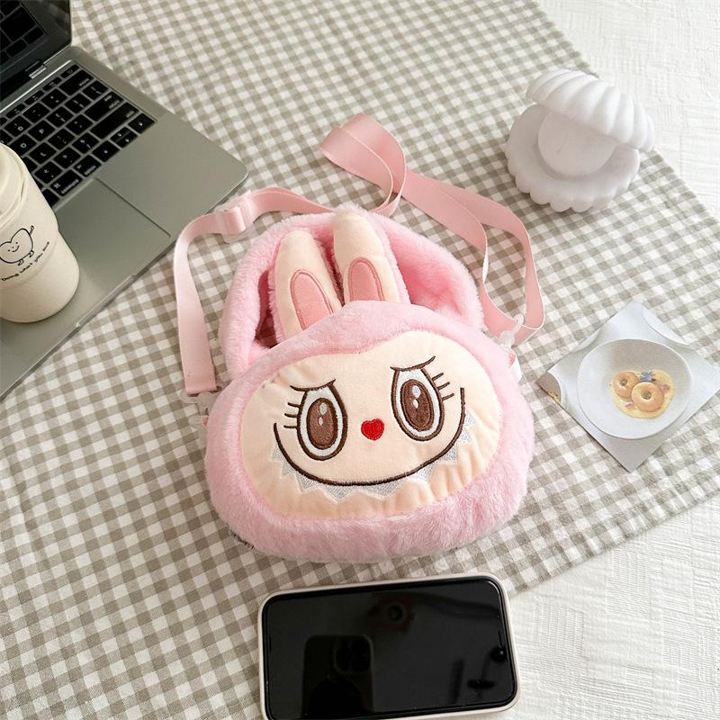 Elf Cartoon Peripheral Plush Toy Cute Labubu Shoulder Bag Girly Crossbody Storage Bag