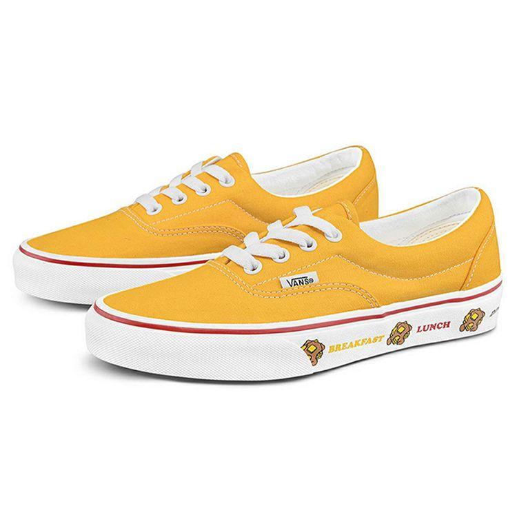 Vans Era Bread Pattern Retro Versatile Low-Top Skate Shoes Unisex Sneakers Ginger-Yellow VN0A54F14G1