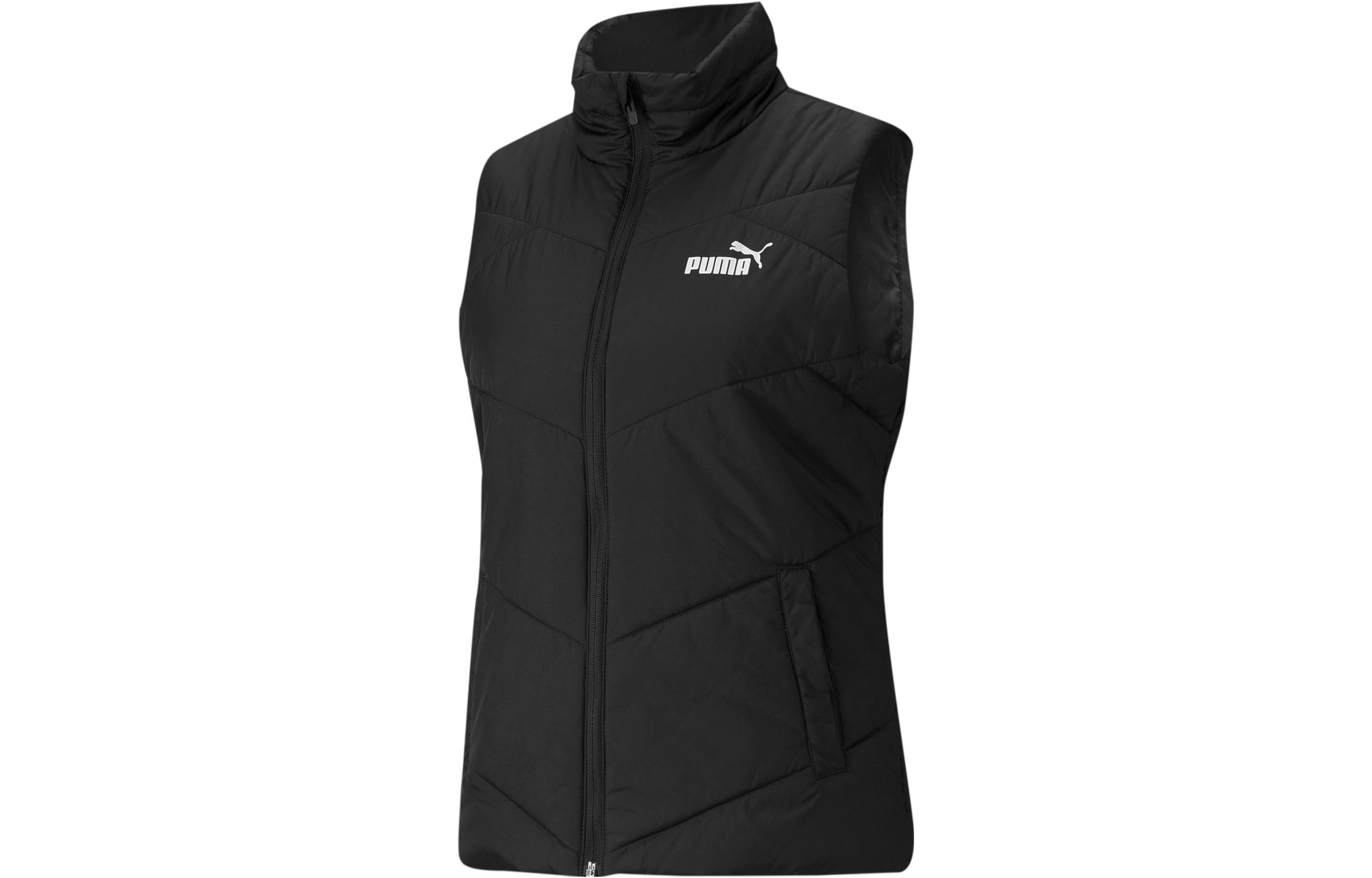 PUMA ESSENTIALS Vests Women s Black Stand Collar Moderate Other 587649-01 XS