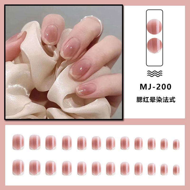 

Накладные ногти Патч Дофаминовые наклейки для ногтей Сладкий Крутой Стиль Носить Ногти Весна и Лето Студенты Белый Готовый Беременные Женщины Съемный Blush Spotted French-Short