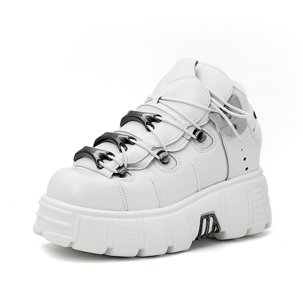 Women Gothic Punk Boots Heavy Metal Platform Shoes Dark Motorcycle Boots