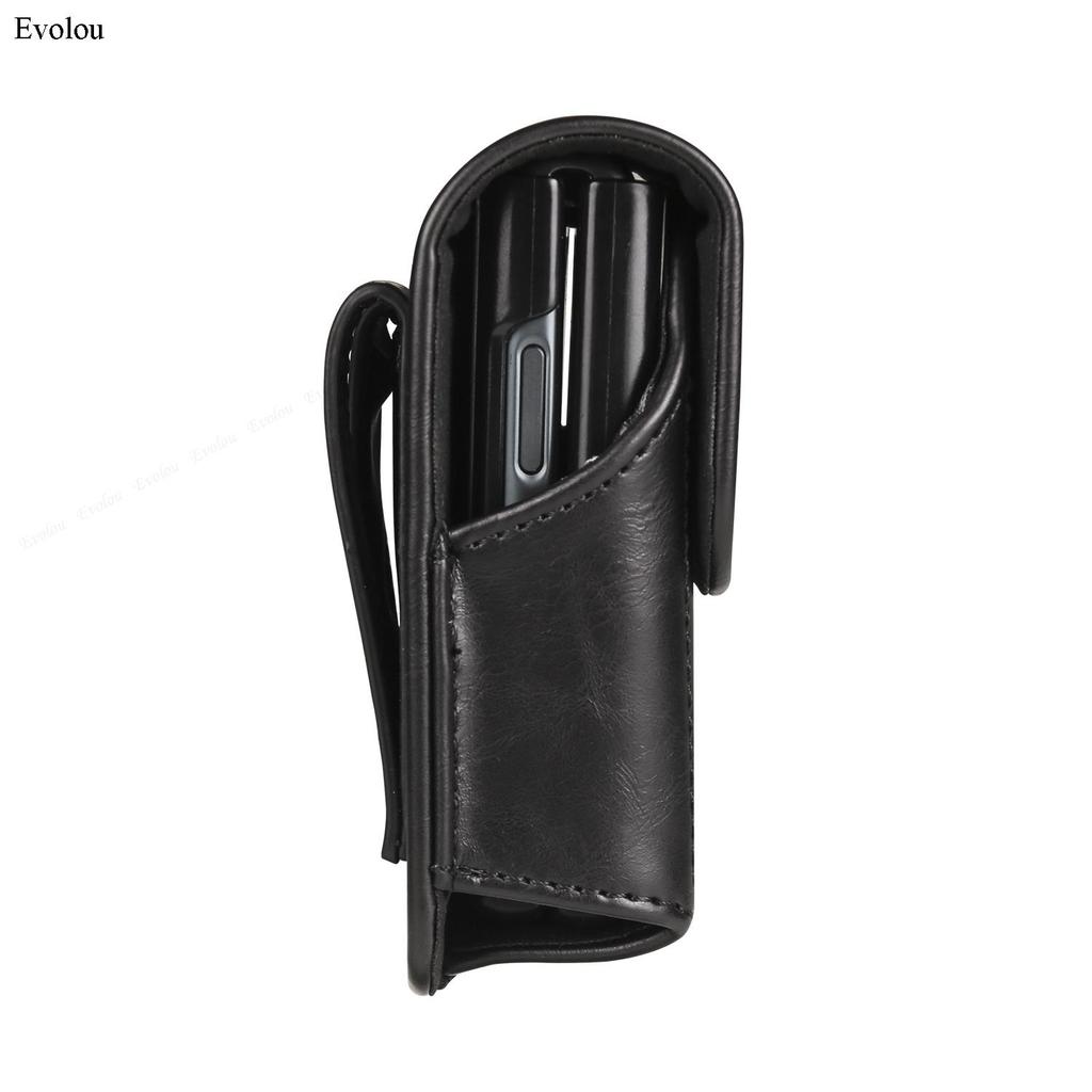 Genuine Leather Phone Bag Universal For Moto Razr 40 Ultar Samsung Z Flip 8 5 4 Huawei P50 Pocket Belt Clip Holster Waist Cover