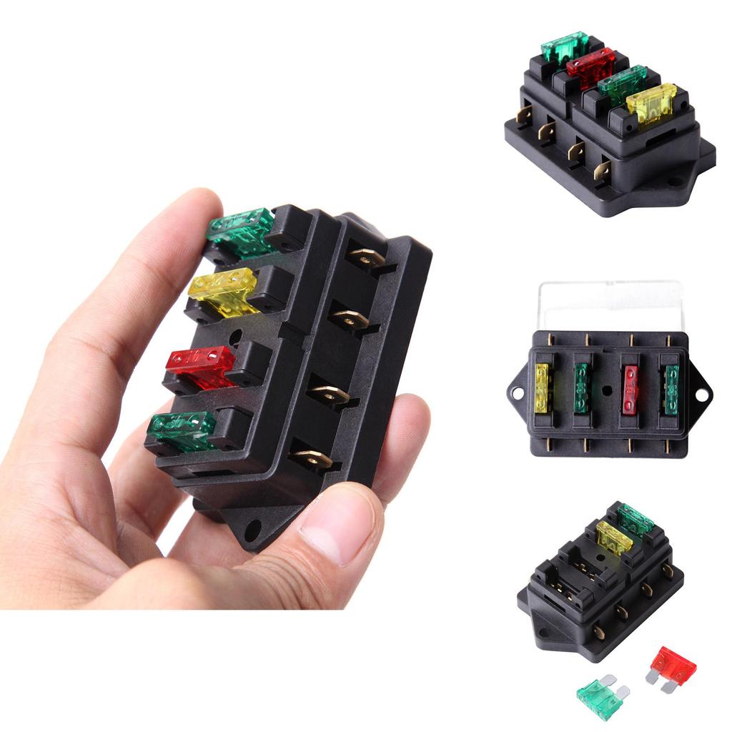 Way Blade 4 Sicherungshalterbox LED-Anzeige Kfz-Sicherungskastenbox N5j1 6V32V