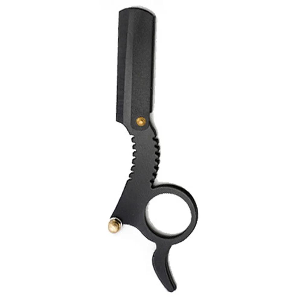 

Бритва-шаветка для большого пальца, ручная, с прямым лезвием, для стрижки волос, бороды, бровей, мужская, для депиляции, парикмахерская, для тримминга, со сменными лезвиями