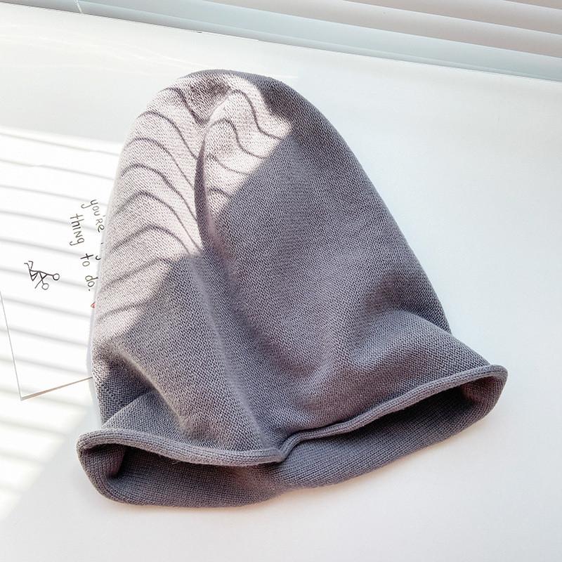 Soft Cottonpolyester Knit Beanie For Women Warm Winter Hat In Black Stylish