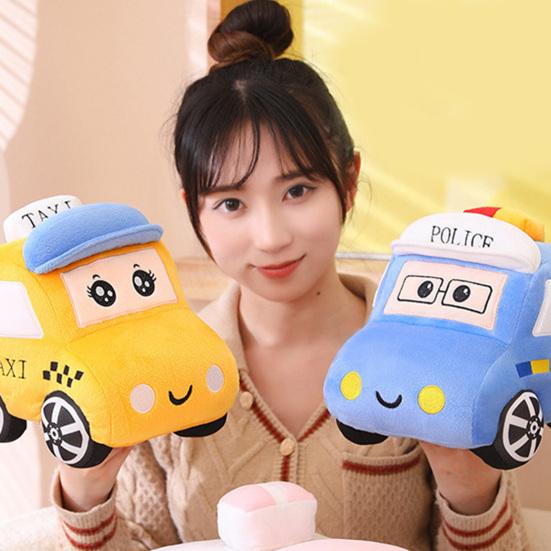 30cm Car Plush Toy Lovely Police-Car Taxi Ambulance Plushies Photo Props Ornament Soft Cartoon Stuffed Pillow Children's Room Home Decor Birthday Gift