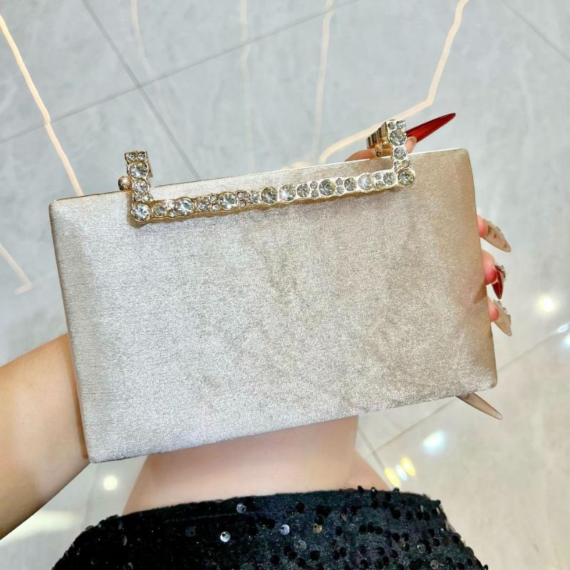 Clutch Evening Bag Women's Fashionable Socialite-Chic Versatile Diamond-Studded Small Bag Dress Crossbody Banquet Bag