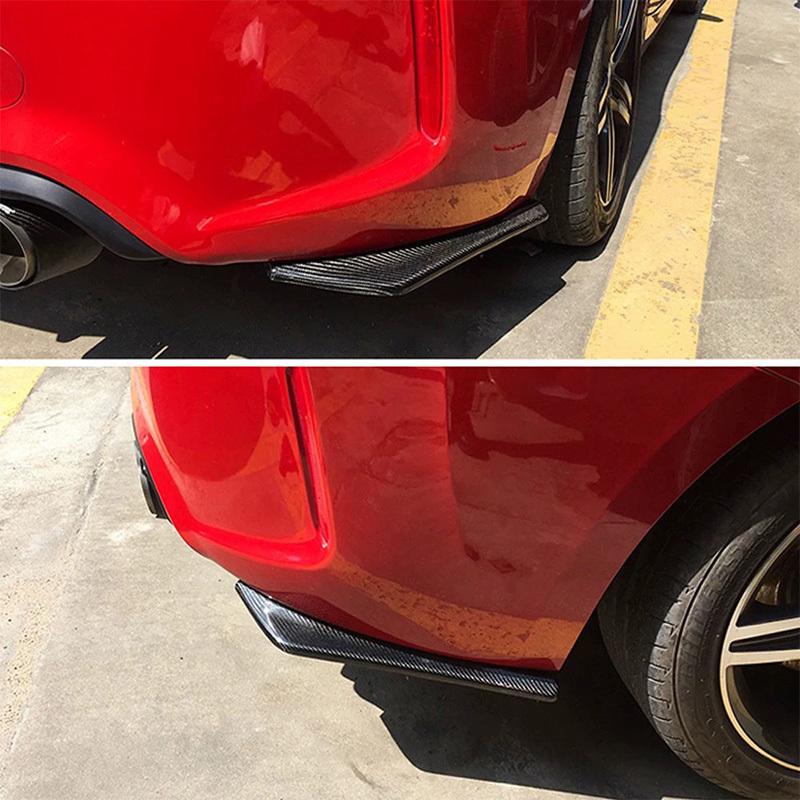 2Pcs Rear Bumper Splitter Lip Wrap Angle Spoiler Diffuser Cover Canard Chin For Ford Mustang 2000-2024 Shelby GT500 GT Mach-E
