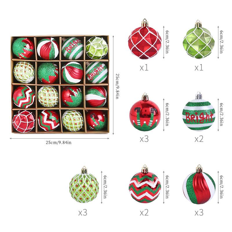 Christmas Decoration Supplies Colorful Christmas Ball Set 6CM Plastic Ball Window Decoration Christmas Tree Small Pendant