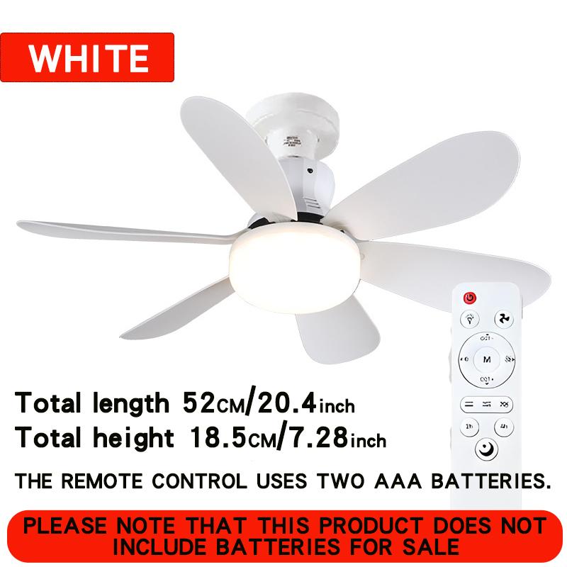40W Socket Fan Light, 20.5" Screw Ceiling Fan with Light and Remote, E27 Socket Fan with LED for Bathroom, Bedroom, Fan LED