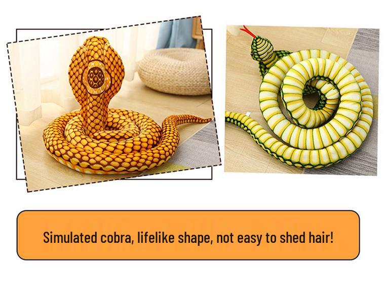 Cobra Plush Snake Simulation Doll - Large Zodiac Python Prop