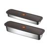 Leakproof Rectangular Meal Preps Container Steel Bacons Tray with Airtight Lid Easy Cleaning For Meal Storage Organizers