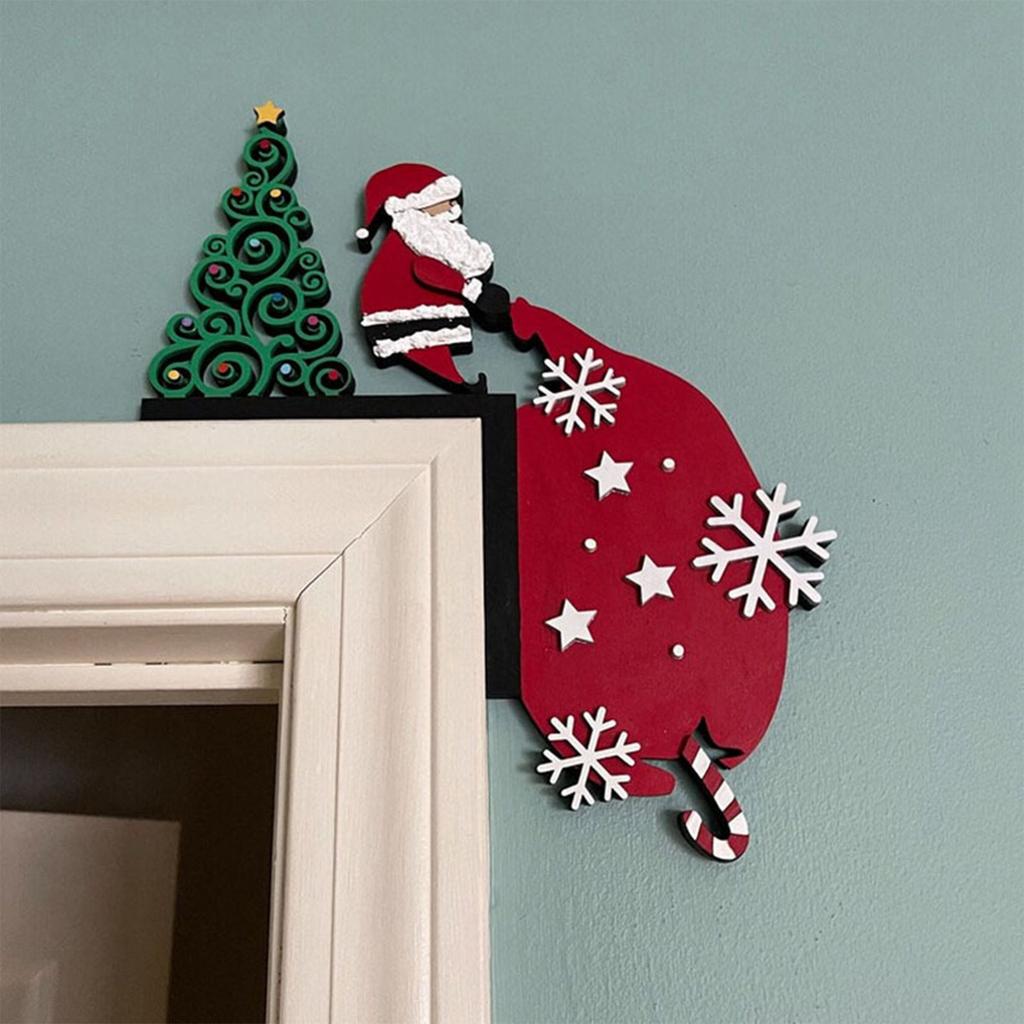 Christmas Door Toppers Top Door Frame Corner Sign Decoration Window Wall Diy Christmas Party Decoration Crafts