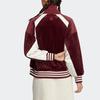 Adidas Originals Trefoil Striped Detail Logo Embroidery Color-Block Zip-Up Cotton Jacket Damen Oberbekleidung Burgunderrot HY4180
