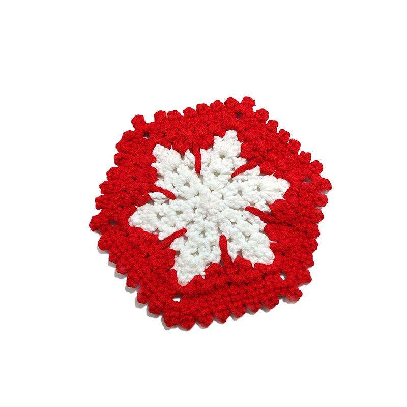 Christmas Heat-Resistant Table Protection Coasters Artistic Crochet Placemat Christmas Decorations Cute 7 Styles