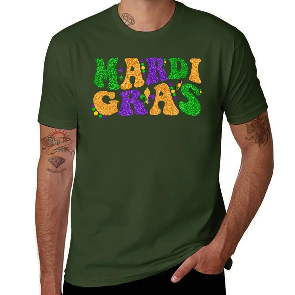 Happy Mardi Gras Retro Groovy Funny Mardi Gras Carnival Party Gift TShirt Aesthetic clothing plus sizes funny t shirts for men