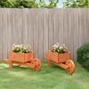 Vidaxl Wheelbarrow Shaped Planters, 2 Pcs, 47X15X19 Cm, Fir Wood