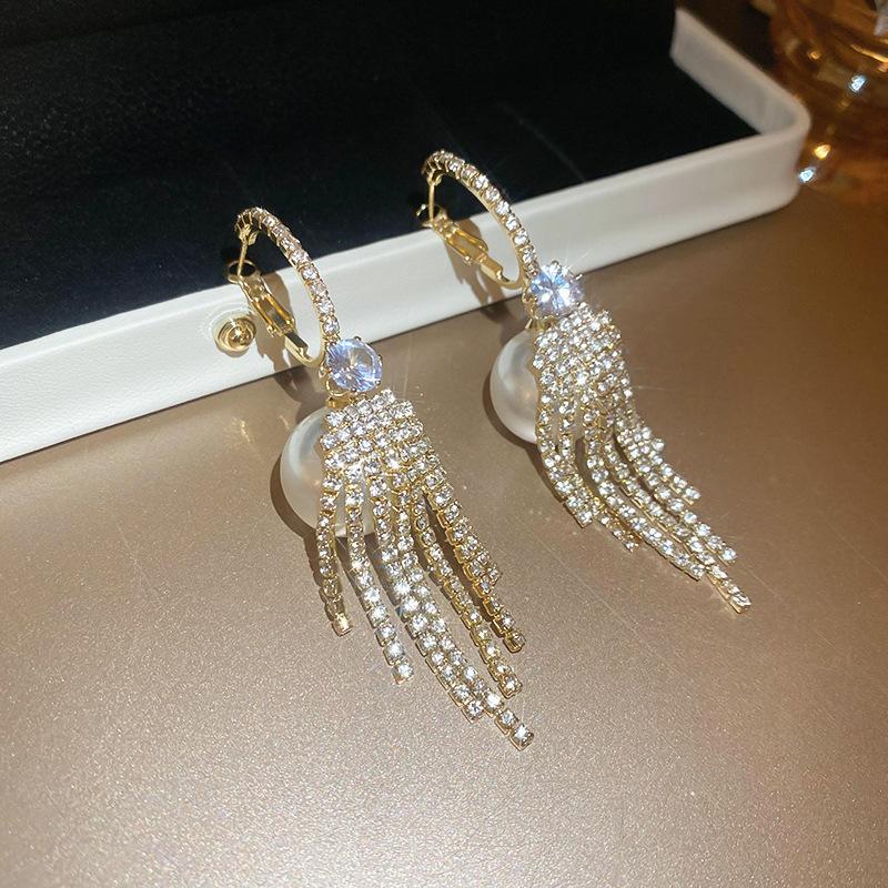 European and American Diamond-set Oval Earrings Retro Earrings Niche Light Luxury High-end Earrings Women