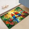 1pc Cute Cartoon Parrot Area Rug Colorful Tropical Bird Decorative Non-Slip Floor Mat for Living Room Bedroom Home Floor Decor