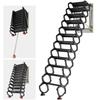 Zolderladder Wandmontage, Capaciteit 660LBS/299,4KG, Geschikt voor Plafondhoogte 9,5 tot 10 voet, 12-Treden Stalen Vouwtrap met Handgrepen, Neerklapbare Zolder