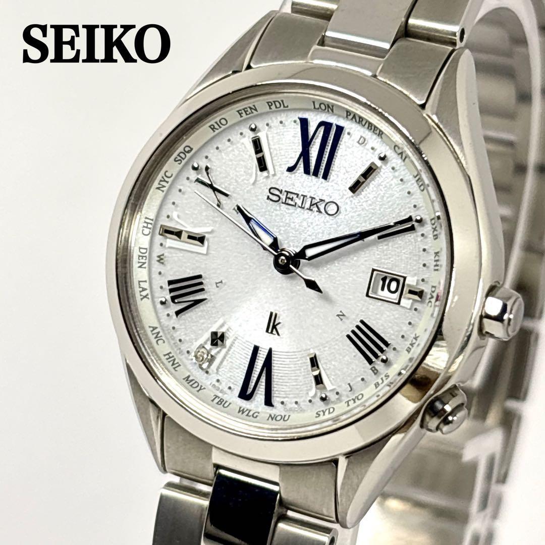 Operating SEIKO Rukia Solar Radio Blue Hand Diamond Date Ladies Watch