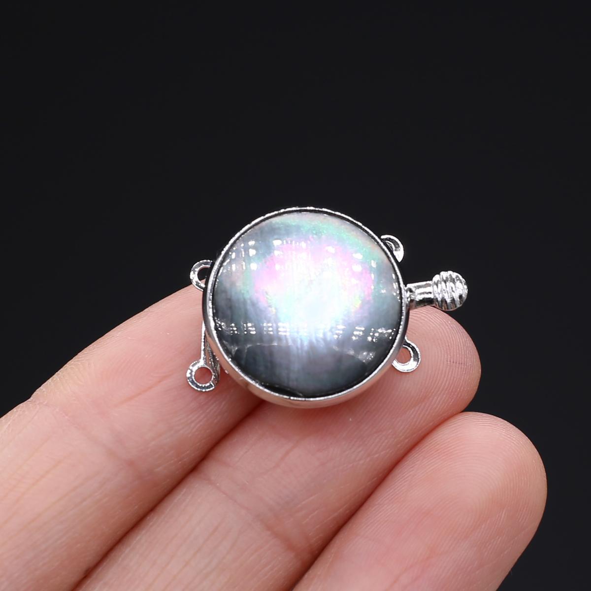 

1 шт., пряжка из натуральной ракушки, стильные круглые соединители ручной работы для ожерелья, браслета, аксессуаров, поделок, подарков на день рождения, 18×18 мм 1Pc-18x18mm