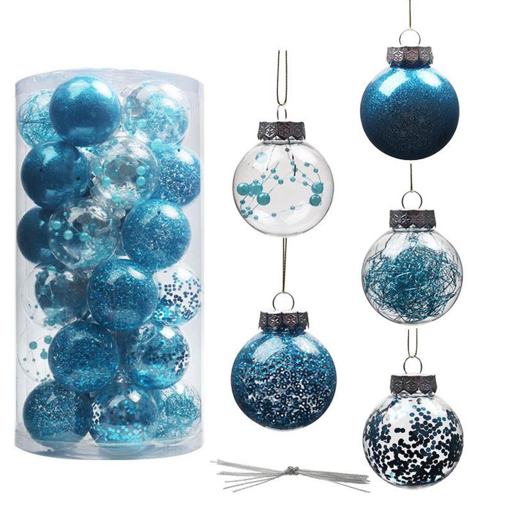 Pendant Xmas Balls Garden Anniversary Wedding Decorations Glitter Multiple Colour Ornament Plastic Tree Hanging
