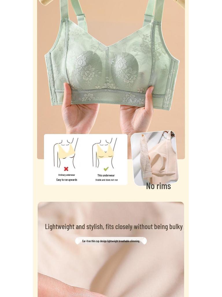 Seamless Sports Bra for Women: Large Bust Minimizer, Thin, Anti-Sagging, Lifting, Wire-Free, with Side Support for Summer.