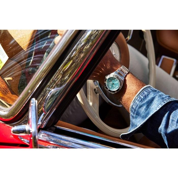 Citizen Men's Automatic Stainless Steel Analog Watch - Light Blue Dial, Black & Silver Bezel (Model: Nh7530-52L) - Silver