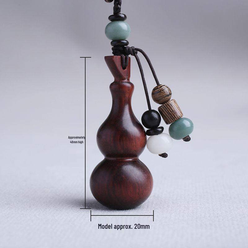 Handcrafted Sandalwood Gourd Keychain Pendant for Men, Women, and Couples