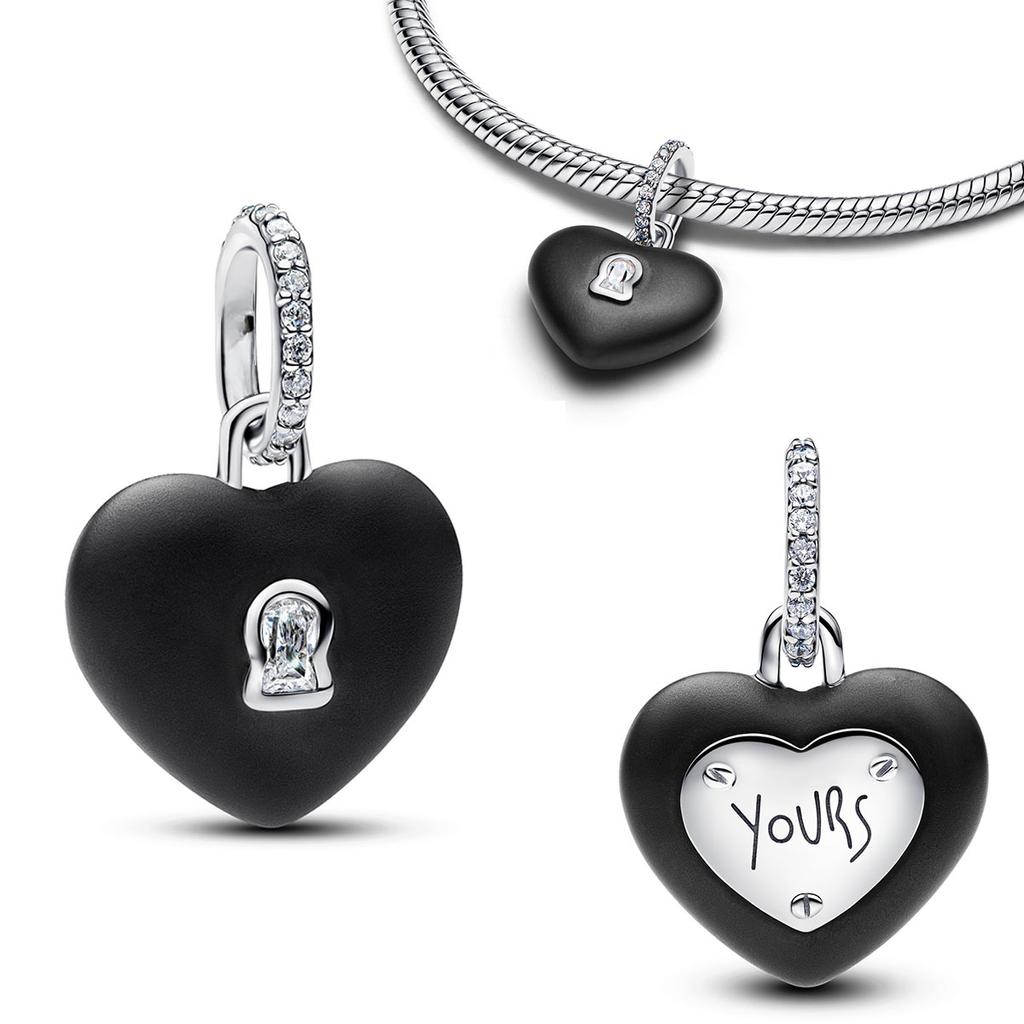 925 Silver Lock Key Charms Butterfly Treasure Love Slogan Heart Multi Tone Moon Beaded Bracelet Jewelry Gift for Women