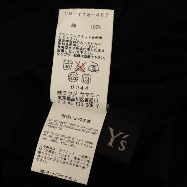 Y's Made In Japan Short Sleeve Design Cut 2 Black Series Women Used
