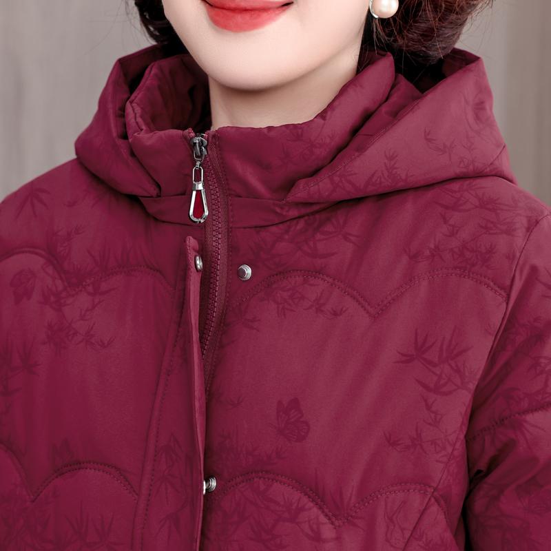 Plus Size XL-5XL Middle Age Women's Winter Jackets Hooded Elegant Loose Thick Warm Parkas Female Coats