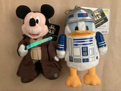 Disney Star Wars Mickey Mouse Donald Duck Plush Mascot Badge Set 2 FS