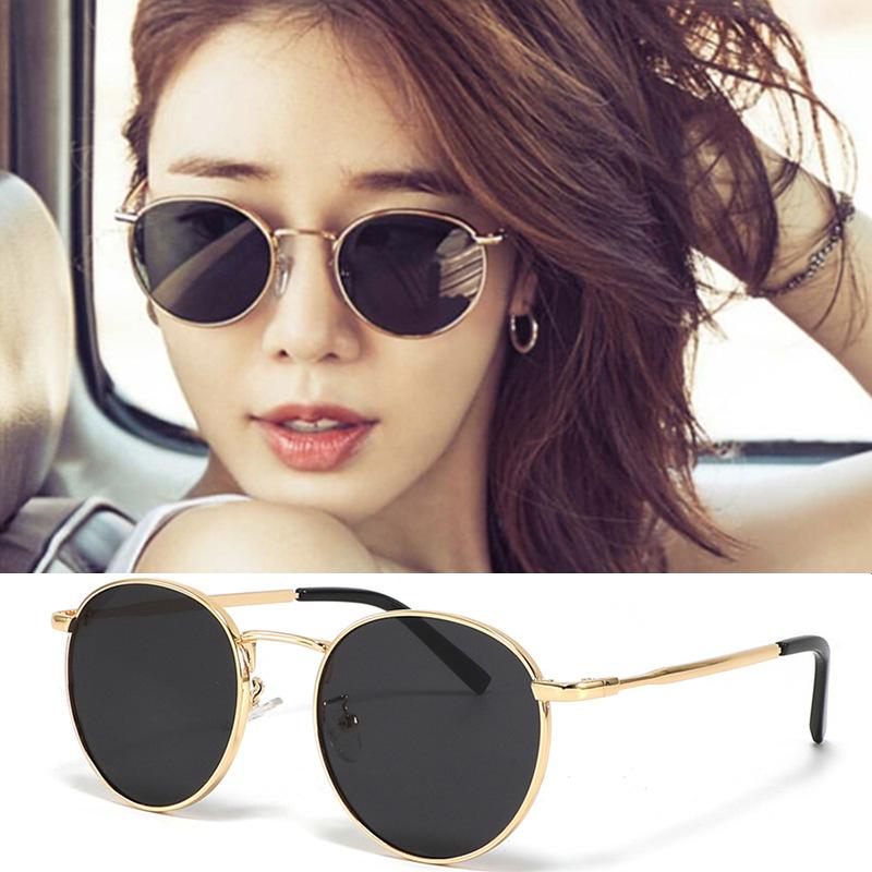 Sunglasses Women'S Metal Punk Glasses, Round And Delicate Sunglasses