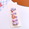 5-Piece New Colorful Small Cartoon Resin-fabric Covered Hair Clips. Cute Designs,hair-friendly Covered Clips,perfect for  Hair.