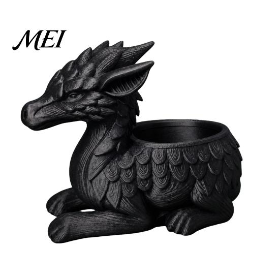 Dekorativer Pflanztopf 3D-gedruckter Drachen-Blumentopf, Mini-Sukkulenten Kräuter Blumen Retro Innen Außen Behälter, Haus Balkon Schreibtisch Dekoration