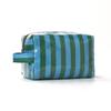 Waterproof Striped Toiletry Bag Large Capacity Pink Travel Cosmetic Storage Bag Simple Portable PVC Makeup Organizer Beach