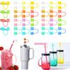 24Pcs Silicone Straw Tip Cover Dust-Proof Drinking Straw Reusable Drinking Straw Cap Cover for 8mm Multicolor Silicone Straw Cap