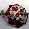 Stained Canadian Skull ArtworkUmbrella, Portable 3-Fold Compact Umbrella,Christmas Gift ES652