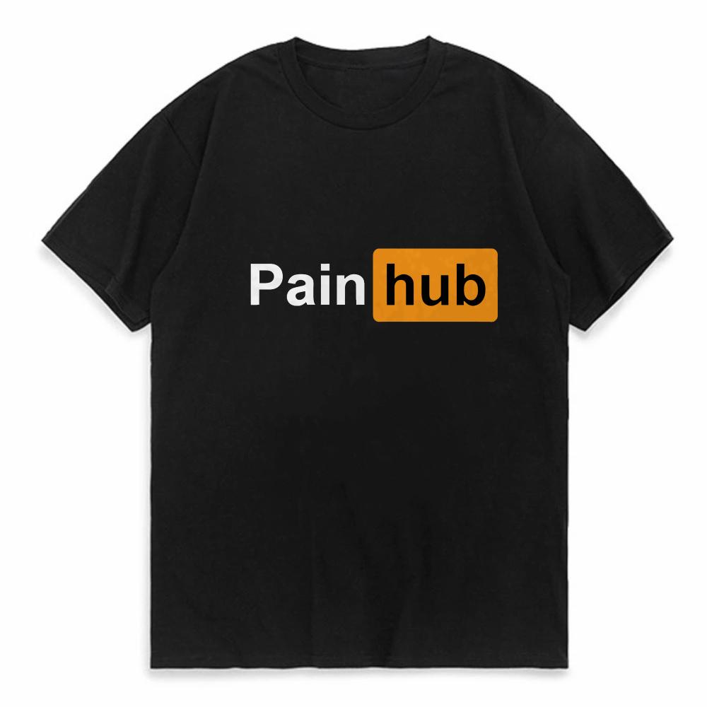 Painhub Funny English short sleeved Tshirt Personalized street Versatile tshirt fashion sport causal Unisex oneck tees