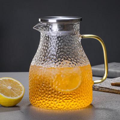Diller Hammered Glass Water Pitcher
