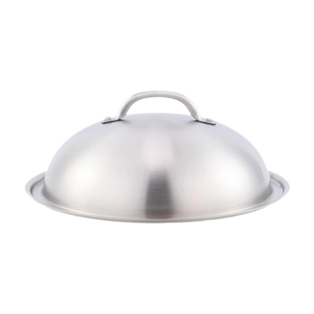 Round Basting Cover 12.6'' with Handle Grilling Stainless Steel Cheese Melting Dome for Steak Cooking Kitchen Burgers Sandwiches