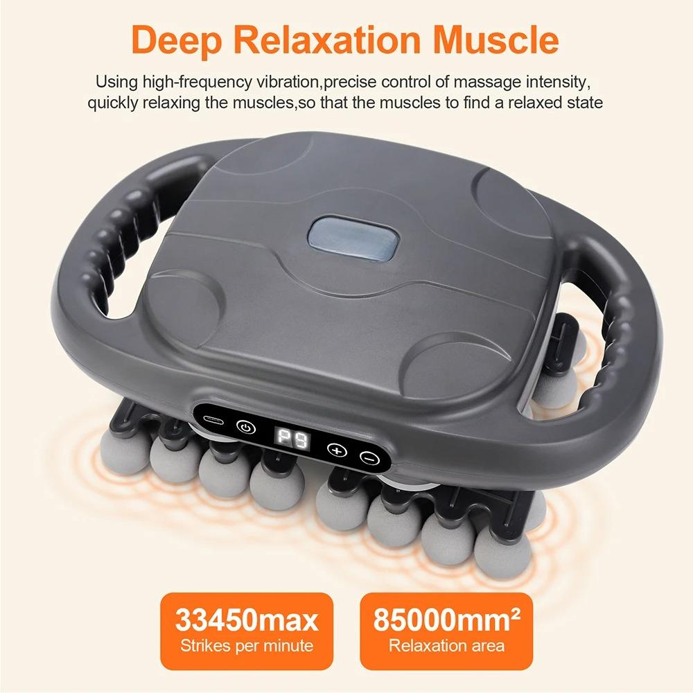 42-Heads Fascia Gun High-Frequency Vibration Body Massage Gun Back and Waist Massager Neck Shoulder Massager Muscle Masajeador