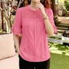 ZANZEA Women Casual Lace Patchwork Round Neck 3/4 Sleeve Loose Blouse