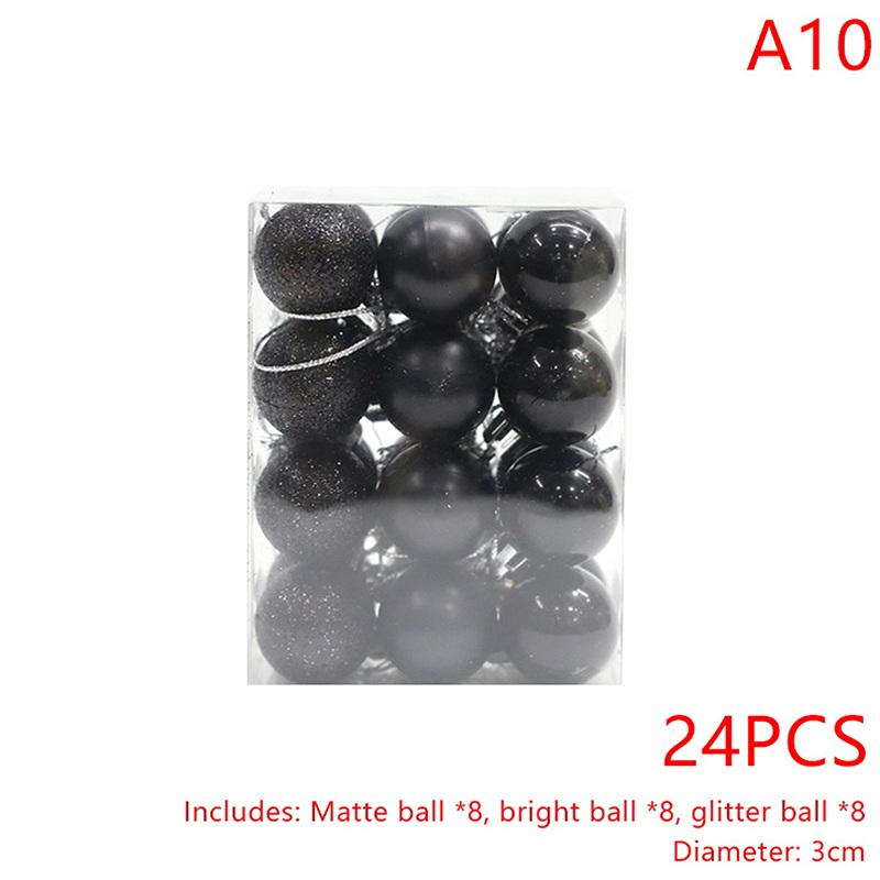 24 Piezas 3Cm Adornos de Bolas de Navidad Bolas para Árbol de Navidad Colgante para Árbol de Navidad Suministros Festivos para Fiestas Decoración Navideña