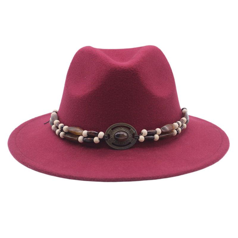European and American Woolen Jazz Hat, Flat-brimmed Big-eave Hat, Autumn and Winter British Style Men's and Women's Fashion, Felt Hat Top Hat